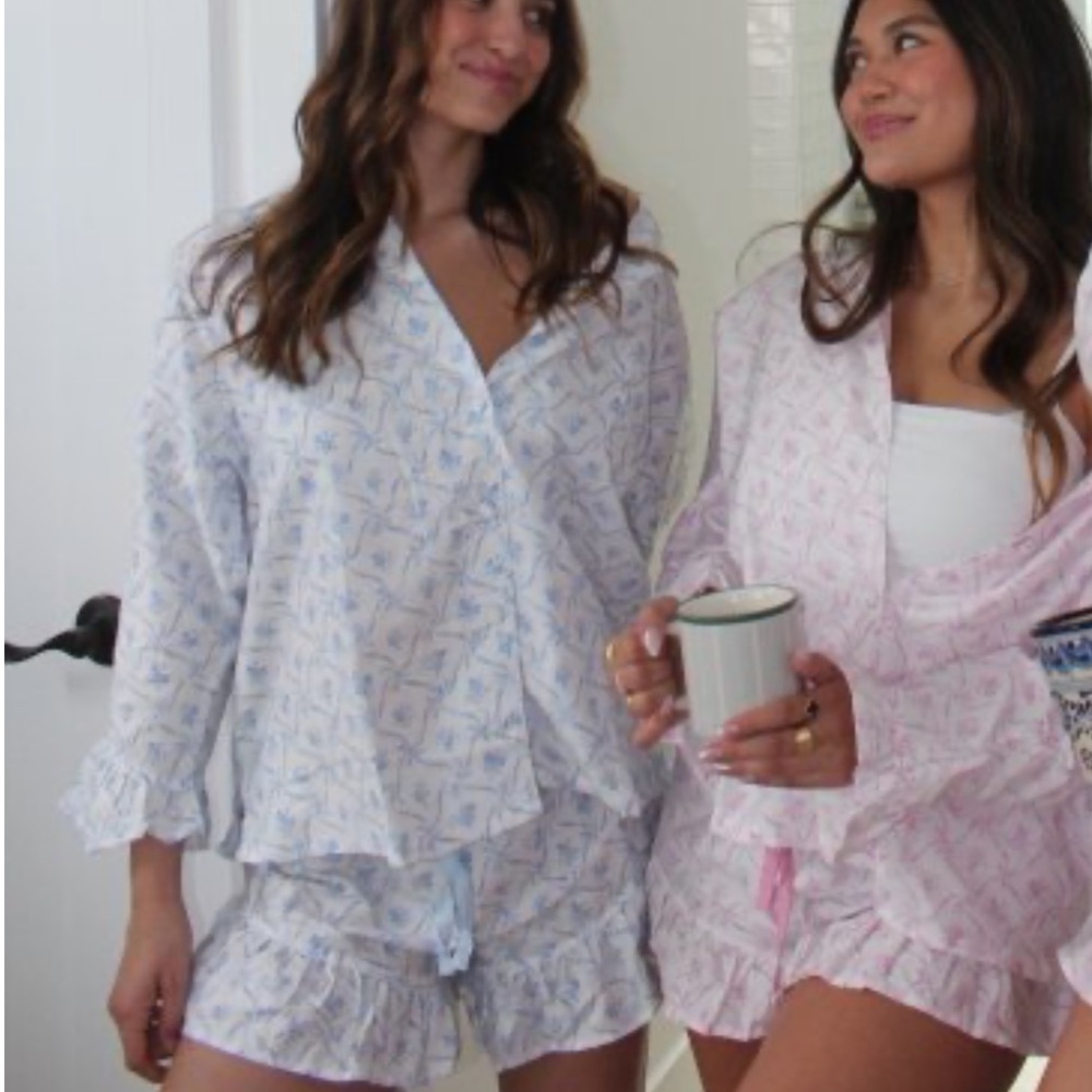 LoveShackFancy x Pottery Barn Teen Floral Trellis Sateen Pajamas Set NWT